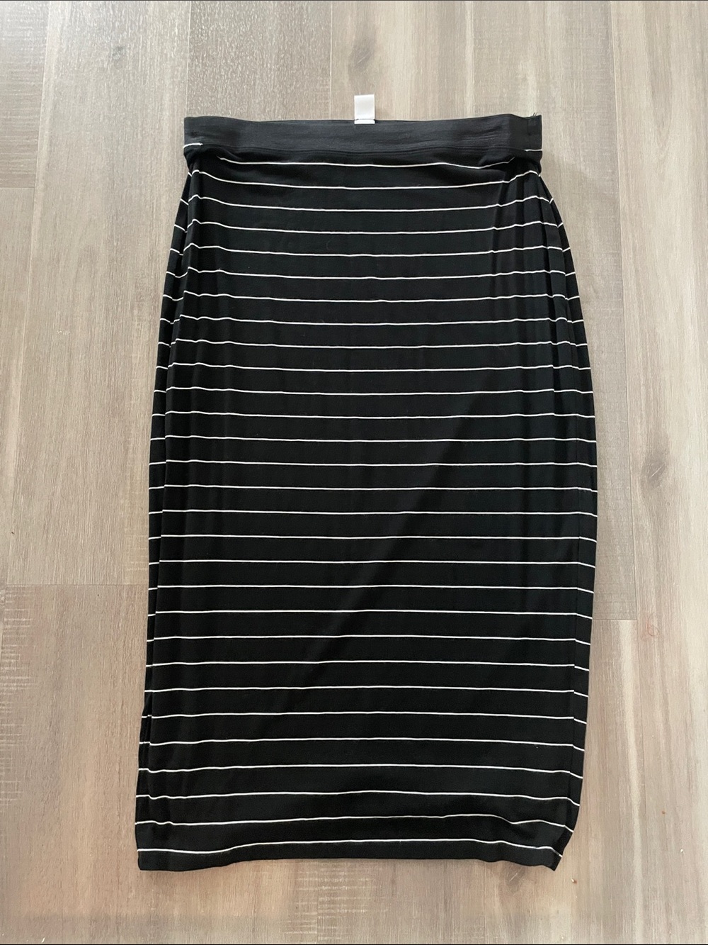 Old Navy Black Pencil Skirt with White Stripes
